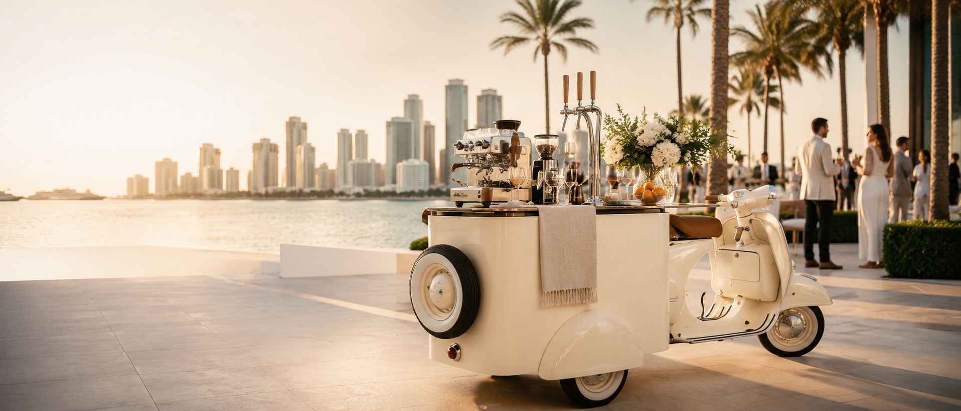 Premium mobile hospitality unit at a waterfront event